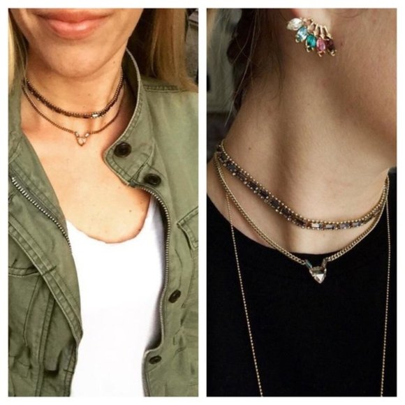 Stella & Dot X Rebecca Minkoff  | Vintage Gold +Crystal "Pixie" Choker N… - Picture 5 of 10